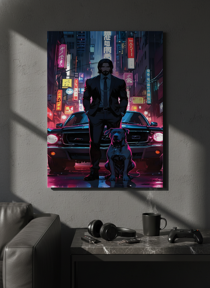 Printed 4K Ultra Gloss Metal Frame A3 Size | Midnight Mafia Vibes Print | 1.2mm Premium Thickness Wall Frame (12x18 Inches)