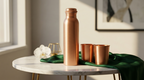 1219 Avenue Copper Heritage Bottle 3 in 1 Combo | 99% Pure Copper Water Bottle 1000ml with 2 Copper Glasses | Leakproof | Premium Ayurvedic Copper Drinkware Set 1219 Avenue