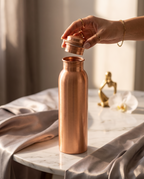 1219 Avenue Copper Heritage Bottle 3 in 1 Combo | 99% Pure Copper Water Bottle 1000ml with 2 Copper Glasses | Leakproof | Premium Ayurvedic Copper Drinkware Set 1219 Avenue