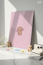Printed 4K Ultra Gloss Metal Frame A3 Size | Lil Bear Love Print | 1.2mm Premium Thickness Wall Frame (12x18 Inches)