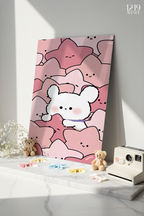 Printed 4K Ultra Gloss Metal Frame A3 Size | Hug Me Pink Print | 1.2mm Premium Thickness Wall Frame (12x18 Inches)