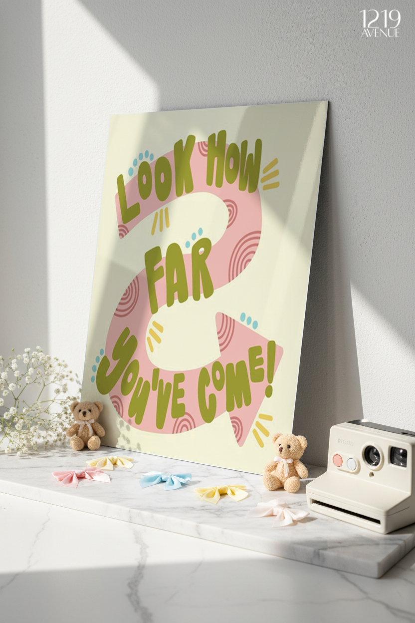 Printed 4K Ultra Gloss Metal Frame A3 Size | Tiny Steps Ahead Print | 1.2mm Premium Thickness Wall Frame (12x18 Inches)