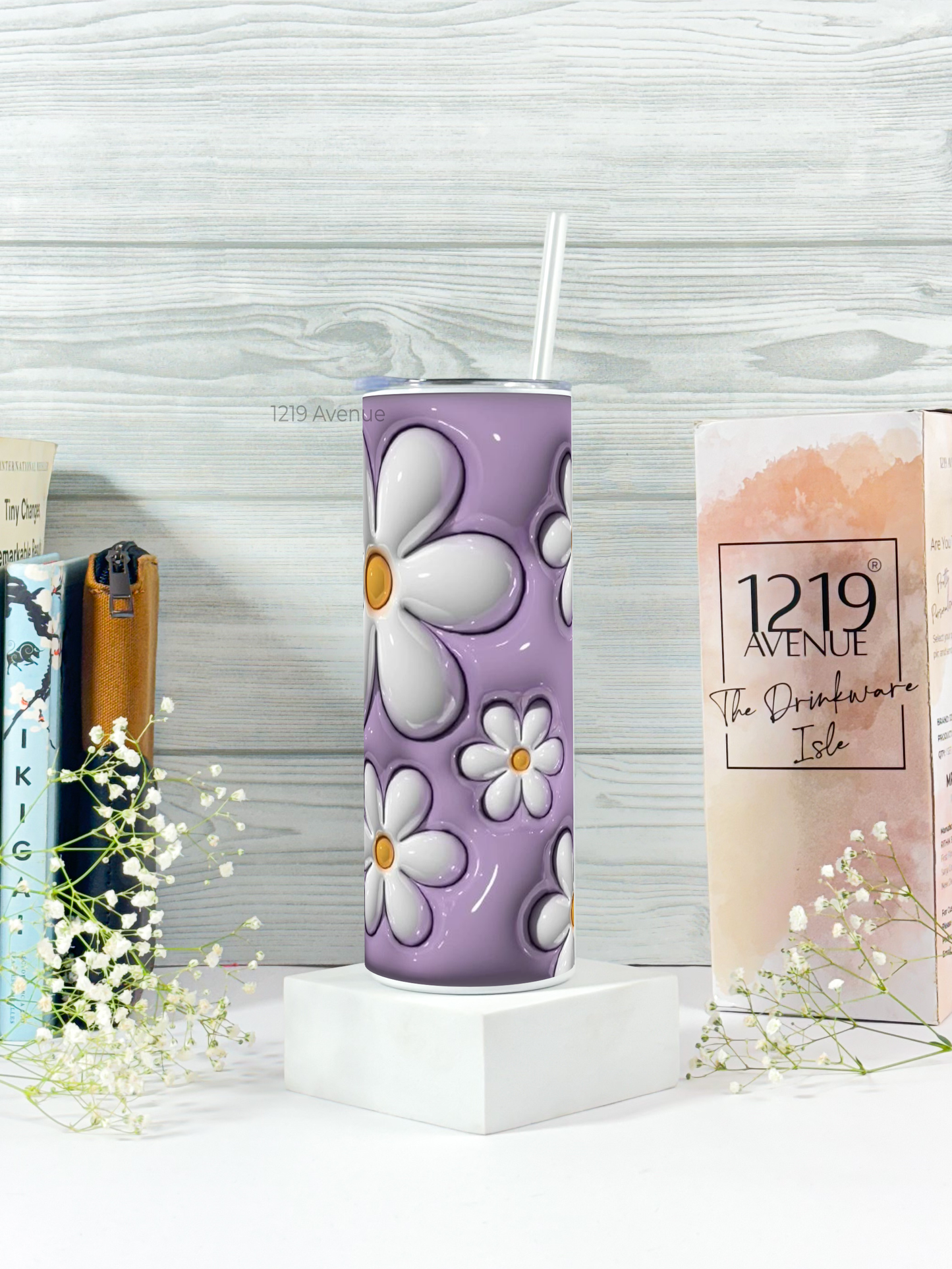 Colossal Tumbler 750ML with silicon straw| Blossom Burst Print |Double Walled Insulated Tumbler