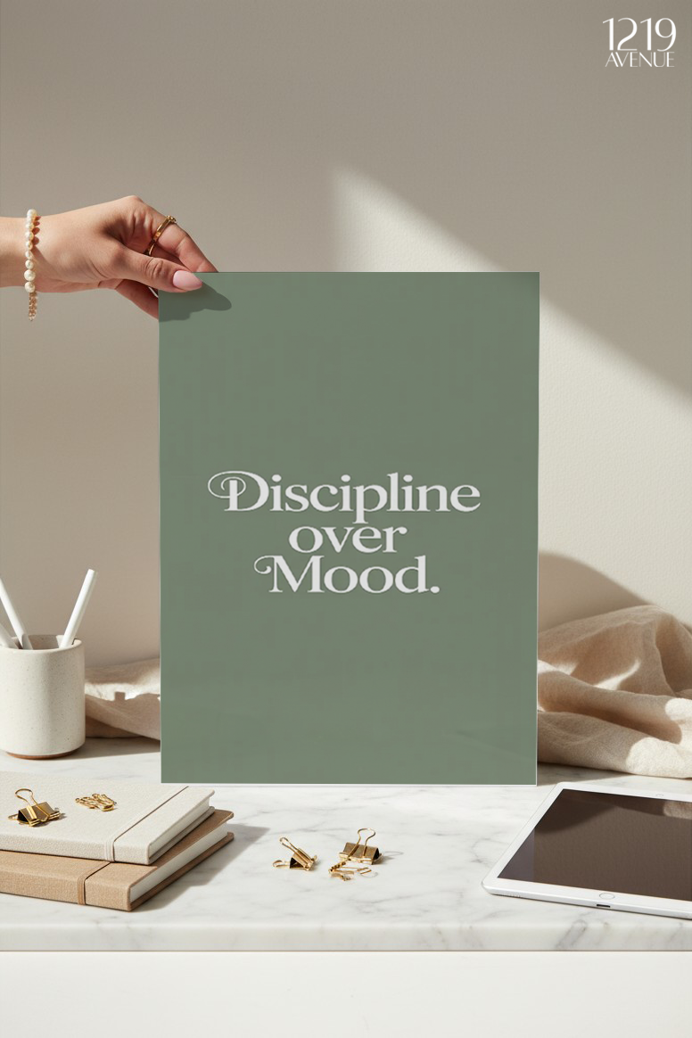 Printed 4K Ultra Gloss Metal Frame A3 Size | Diciplin Mode Design | 1.2mm Premium Thickness Wall Frame (12x18 Inches)