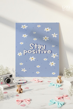 Printed 4K Ultra Gloss Metal Frame A3 Size | Blue Bloom Positivity Print | 1.2mm Premium Thickness Wall Frame (12x18 Inches)