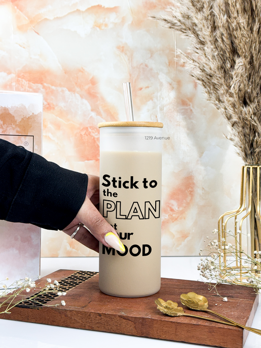 Frosted Grande Sipper 650ml| Stick to the Plan| 20oz Tall Tumbler with Straw and Lid