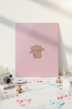 Printed 4K Ultra Gloss Metal Frame A3 Size | Lil Bear Love Print | 1.2mm Premium Thickness Wall Frame (12x18 Inches)