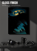 Printed 4K Ultra Gloss Metal Frame A3 Size | Dark Batman Print | 1.2mm Premium Thickness Wall Frame (12x18 Inches)