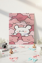 Printed 4K Ultra Gloss Metal Frame A3 Size | Hug Me Pink Print | 1.2mm Premium Thickness Wall Frame (12x18 Inches)