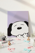Printed 4K Ultra Gloss Metal Frame A3 Size | Sleepy Pup Print | 1.2mm Premium Thickness Wall Frame (12x18 Inches)