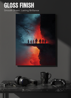 Printed 4K Ultra Gloss Metal Frame A3 Size | STRANGER THINGS-Parralel Edge Print | 1.2mm Premium Thickness Wall Frame (12x18 Inches)