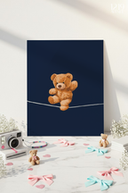 Printed 4K Ultra Gloss Metal Frame A3 Size | Bearly Holding Print | 1.2mm Premium Thickness Wall Frame (12x18 Inches)