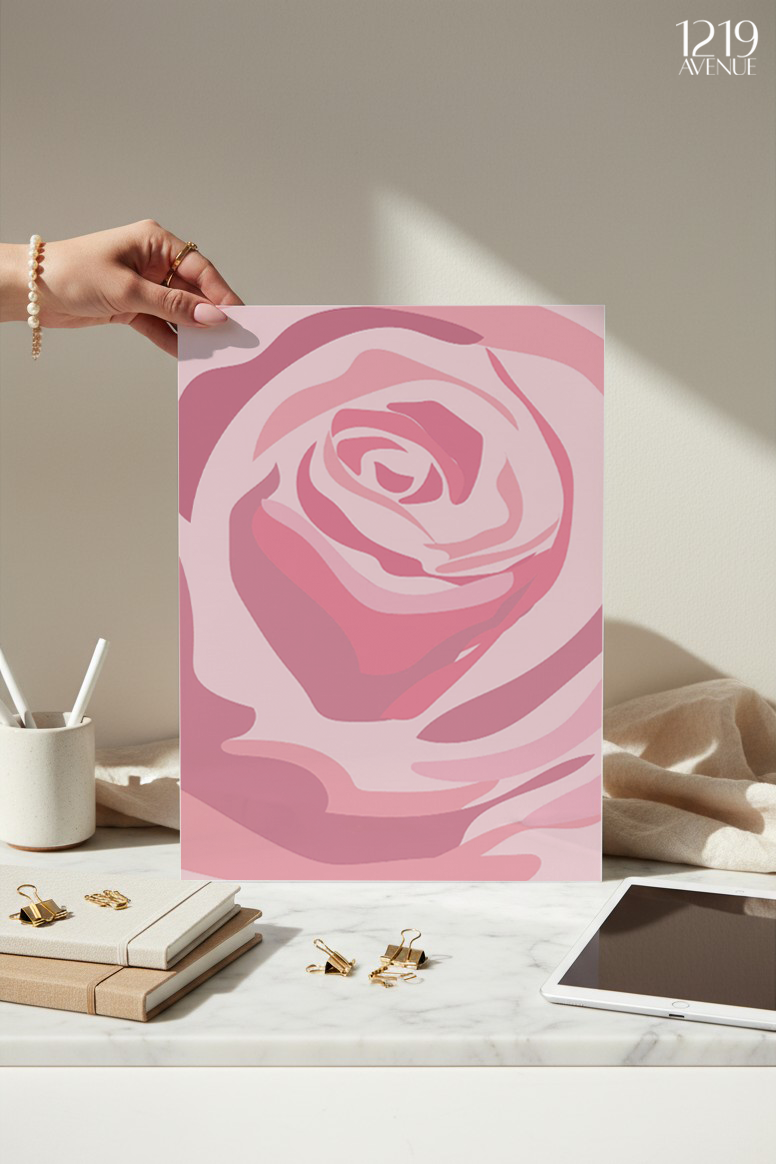 Printed 4K Ultra Gloss Metal Frame A3 Size | Rose Design | 1.2mm Premium Thickness Wall Frame (12x18 Inches)