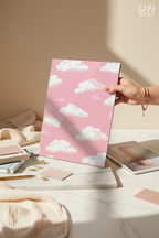 Printed 4K Ultra Gloss Metal Frame A3 Size | Blush Clouds Print | 1.2mm Premium Thickness Wall Frame (12x18 Inches)