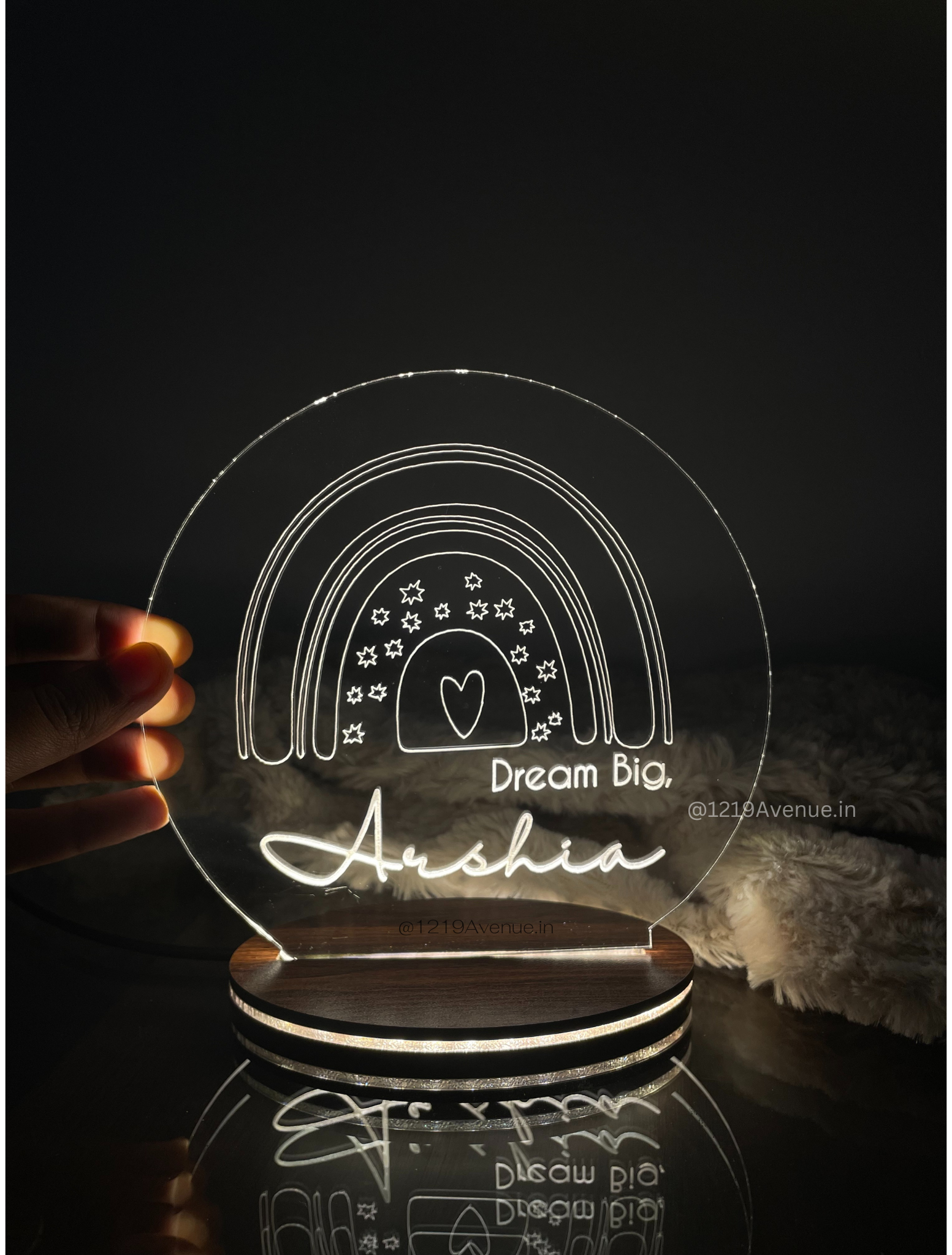 Personalized LED Side Table Lamp| Dream Big Name Customized