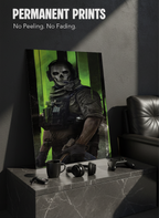 Printed 4K Ultra Gloss Metal Frame A3 Size | War Mode Activated Print | 1.2mm Premium Thickness Wall Frame (12x18 Inches)