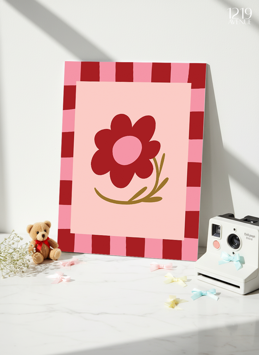 Printed 4K Ultra Gloss Metal Frame A3 Size | Flower Frame Print | 1.2mm Premium Thickness Wall Frame (12x18 Inches)