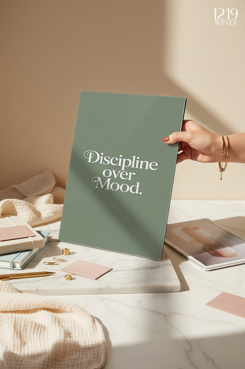 Printed 4K Ultra Gloss Metal Frame A3 Size | Diciplin Mode Design | 1.2mm Premium Thickness Wall Frame (12x18 Inches)