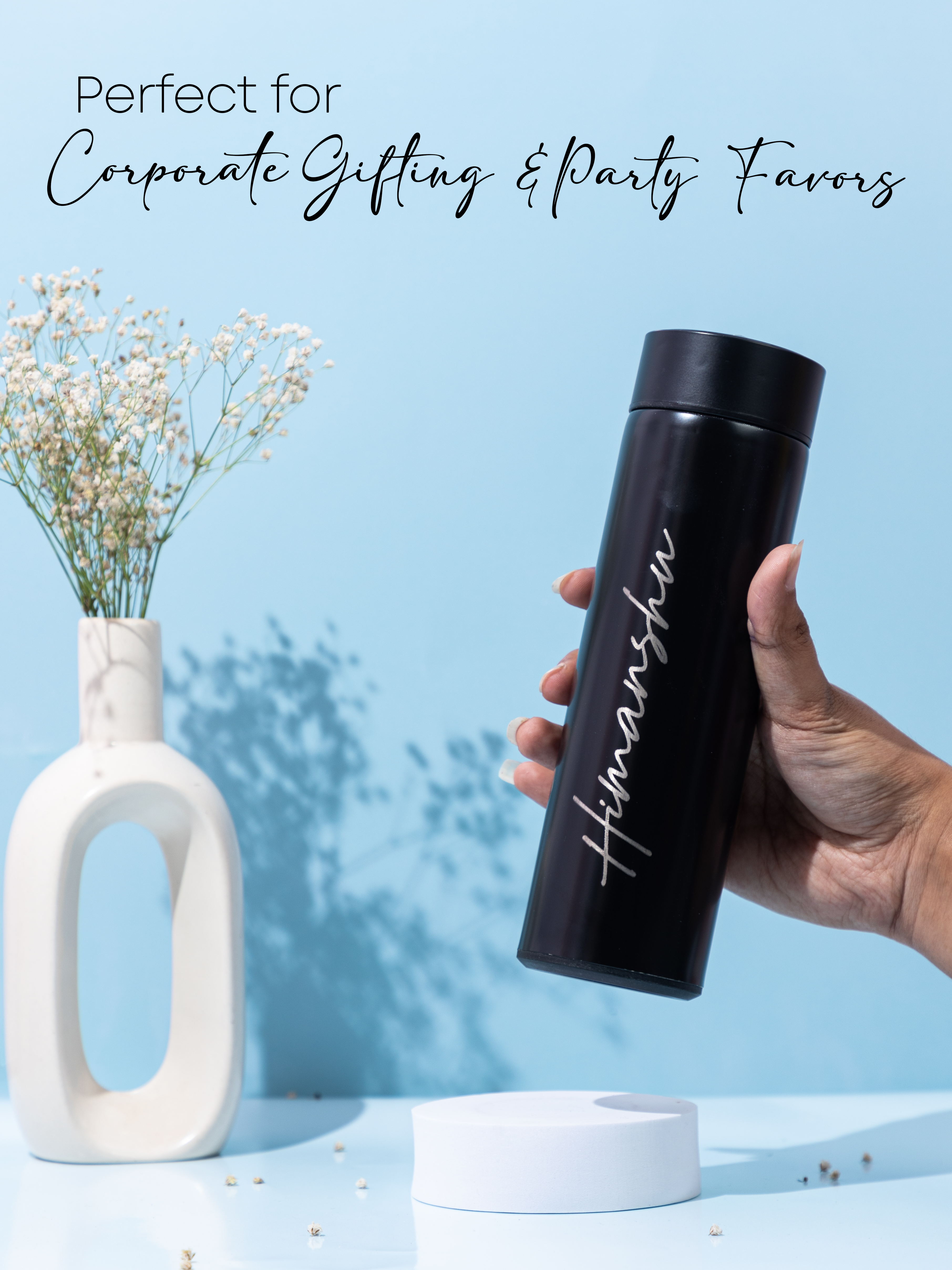 Personalized temperature display double walled bottles 500ml