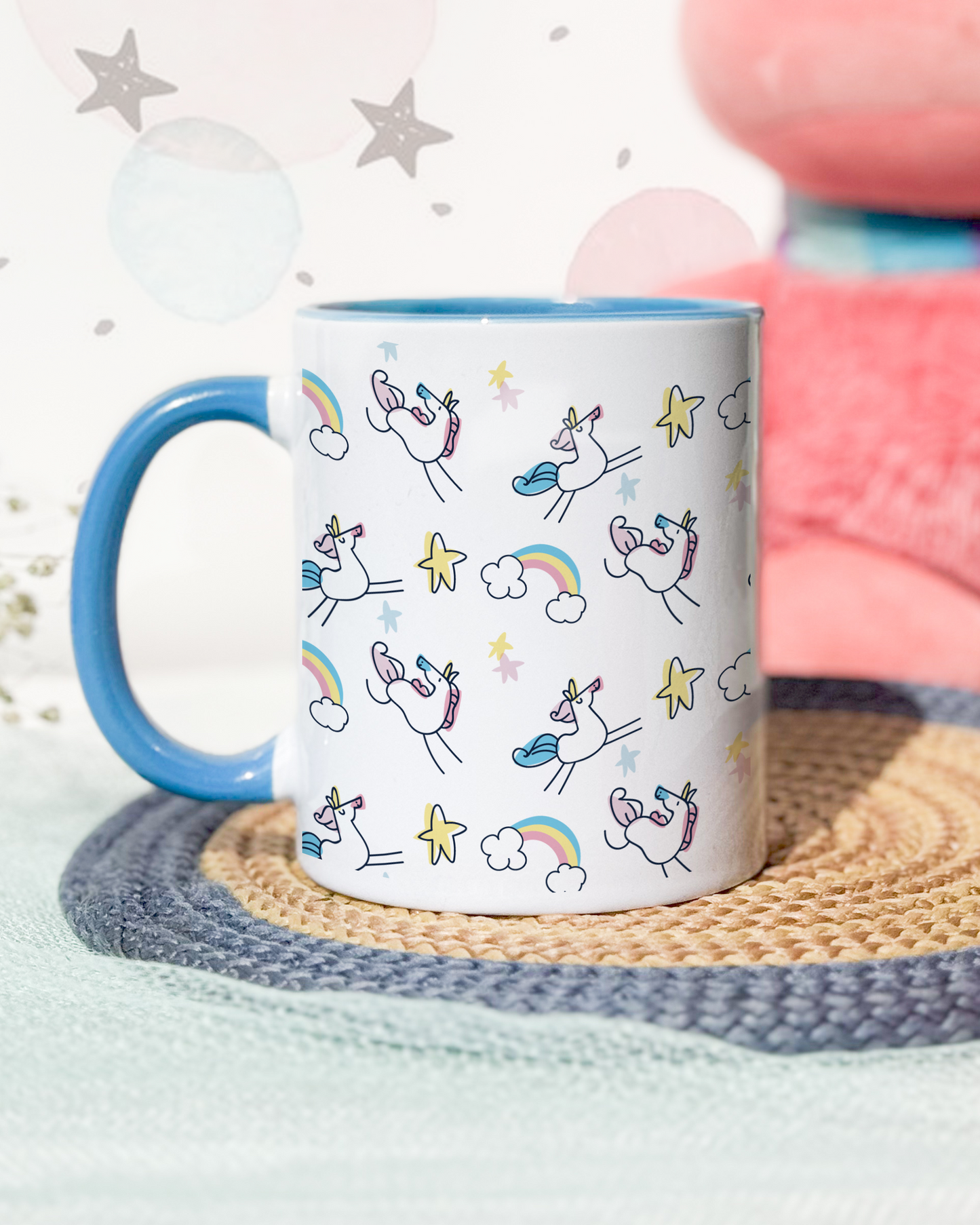 Kids Ceramic Mug 350ml | Unicorn Party Permanent Print | Kids Worthy Mugs