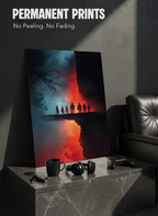 Printed 4K Ultra Gloss Metal Frame A3 Size | STRANGER THINGS-Parralel Edge Print | 1.2mm Premium Thickness Wall Frame (12x18 Inches)