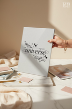 Printed 4K Ultra Gloss Metal Frame A3 Size | Trust the Universe Print | 1.2mm Premium Thickness Wall Frame (12x18 Inches)