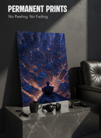 Printed 4K Ultra Gloss Metal Frame A3 Size | Spider-Man Rooftop Aura Print | 1.2mm Premium Thickness Wall Frame (12x18 Inches)
