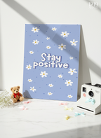 Printed 4K Ultra Gloss Metal Frame A3 Size | Blue Bloom Positivity Print | 1.2mm Premium Thickness Wall Frame (12x18 Inches)
