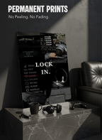 Printed 4K Ultra Gloss Metal Frame A3 Size | Lock In Mentality Print | 1.2mm Premium Thickness Wall Frame (12x18 Inches)