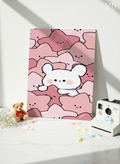 Printed 4K Ultra Gloss Metal Frame A3 Size | Hug Me Pink Print | 1.2mm Premium Thickness Wall Frame (12x18 Inches)