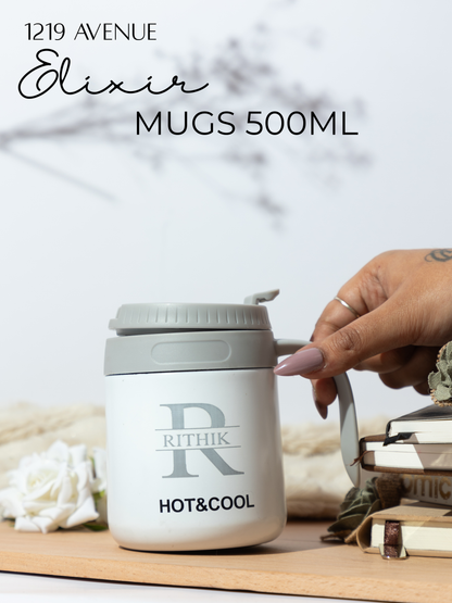 Personalized Name with Initial Elixir Double Walled Insulated Mug 450 ML