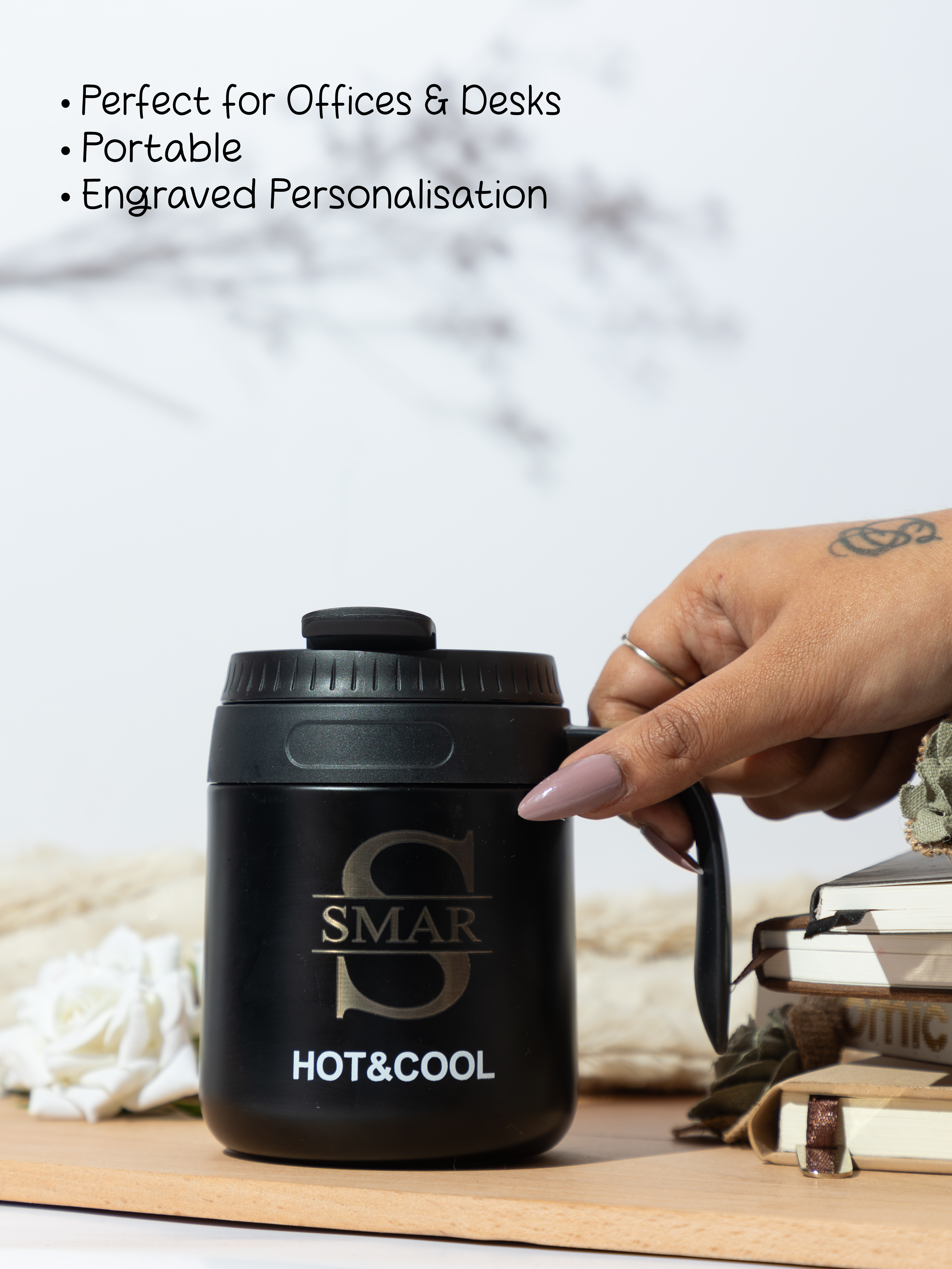 Personalized Name with Initial Elixir Double Walled Insulated Mug 400 ML