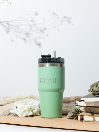 Personalized Name/Quote WayFay Double Walled Insulated Tumblers with Silicon Straw 650 ML