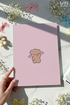 Printed 4K Ultra Gloss Metal Frame A3 Size | Lil Bear Love Print | 1.2mm Premium Thickness Wall Frame (12x18 Inches)