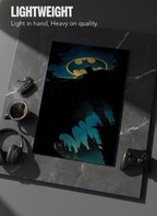 Printed 4K Ultra Gloss Metal Frame A3 Size | Dark Batman Print | 1.2mm Premium Thickness Wall Frame (12x18 Inches)