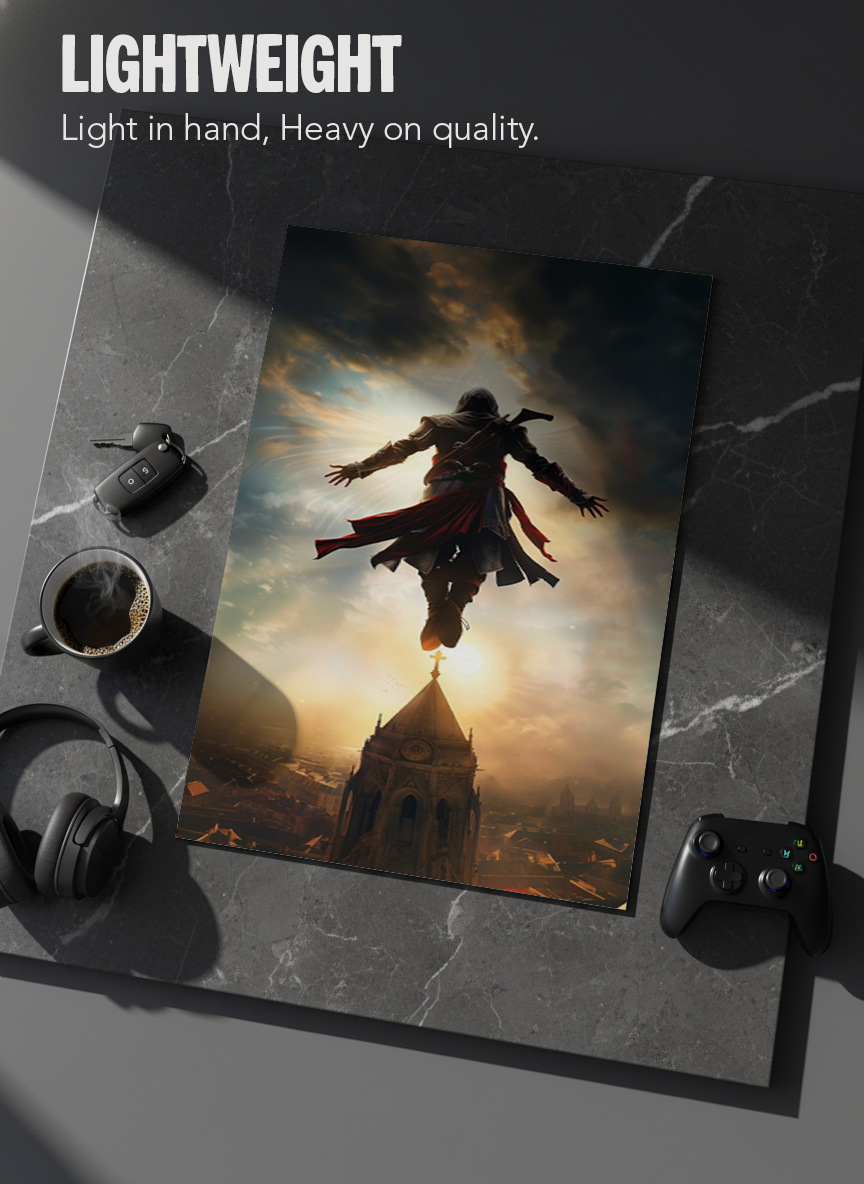 Printed 4K Ultra Gloss Metal Frame A3 Size | Legendary Leap Print | 1.2mm Premium Thickness Wall Frame (12x18 Inches)