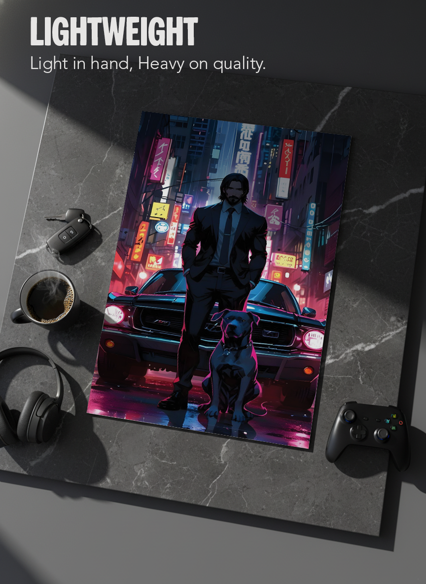 Printed 4K Ultra Gloss Metal Frame A3 Size | Midnight Mafia Vibes Print | 1.2mm Premium Thickness Wall Frame (12x18 Inches)