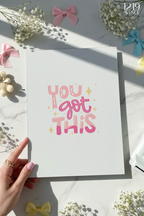 Printed 4K Ultra Gloss Metal Frame A3 Size | You Got This Print | 1.2mm Premium Thickness Wall Frame (12x18 Inches)