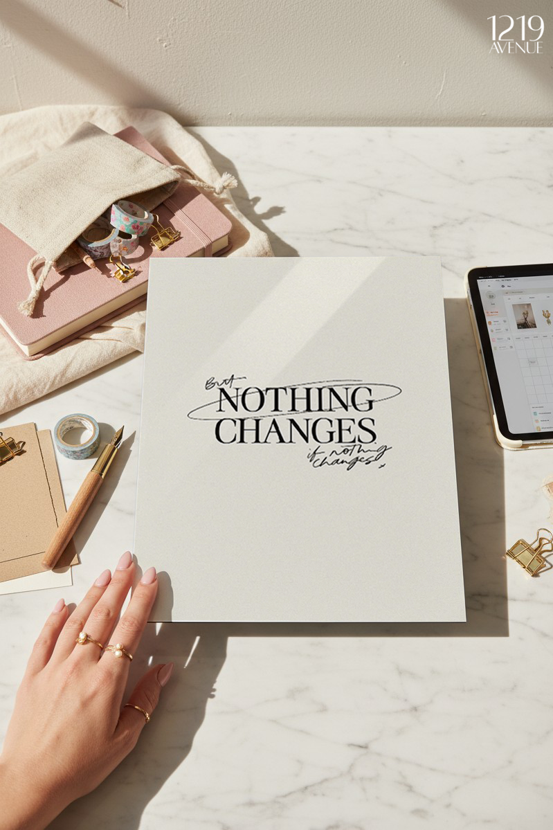 Printed 4K Ultra Gloss Metal Frame A3 Size | Nothing Change Print | 1.2mm Premium Thickness Wall Frame (12x18 Inches)