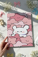 Printed 4K Ultra Gloss Metal Frame A3 Size | Hug Me Pink Print | 1.2mm Premium Thickness Wall Frame (12x18 Inches)