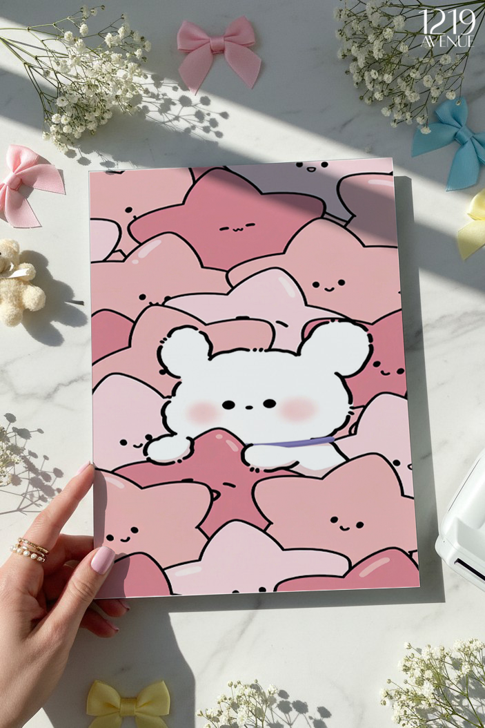 Printed 4K Ultra Gloss Metal Frame A3 Size | Hug Me Pink Print | 1.2mm Premium Thickness Wall Frame (12x18 Inches)