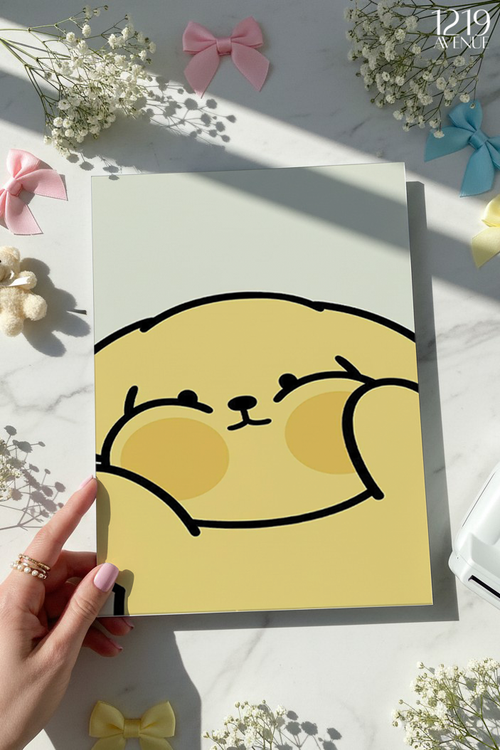 Printed 4K Ultra Gloss Metal Frame A3 Size | Chubby Cheeks Print | 1.2mm Premium Thickness Wall Frame (12x18 Inches)