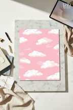 Printed 4K Ultra Gloss Metal Frame A3 Size | Blush Clouds Print | 1.2mm Premium Thickness Wall Frame (12x18 Inches)