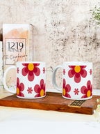 Ceramic White Mug 350ml | Retro Bloom | Pocket Picks Mugs