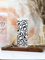 Frosted Grande Sipper 650ml| Aesthetic Swirls Print| 20oz Tall Tumbler with Straw and Lid