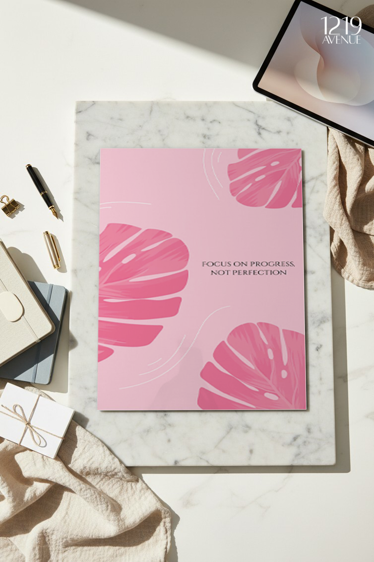 Printed 4K Ultra Gloss Metal Frame A3 Size | Focus On Progress Design | 1.2mm Premium Thickness Wall Frame (12x18 Inches)