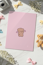 Printed 4K Ultra Gloss Metal Frame A3 Size | Lil Bear Love Print | 1.2mm Premium Thickness Wall Frame (12x18 Inches)