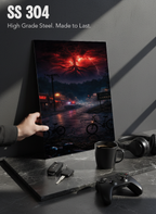 Printed 4K Ultra Gloss Metal Frame A3 Size | STRANGER THINGS-Unseen Layers Print | 1.2mm Premium Thickness Wall Frame (12x18 Inches)