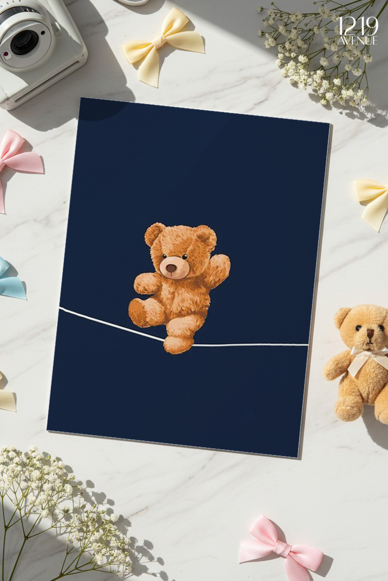 Printed 4K Ultra Gloss Metal Frame A3 Size | Bearly Holding Print | 1.2mm Premium Thickness Wall Frame (12x18 Inches)