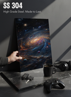 Printed 4K Ultra Gloss Metal Frame A3 Size | Cosmic Infinity Vibes Print | 1.2mm Premium Thickness Wall Frame (12x18 Inches)